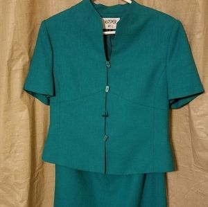Green Kasper A.S.L. Skirt Suit